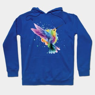 humming bird of watercolor rainbow1 Hoodie